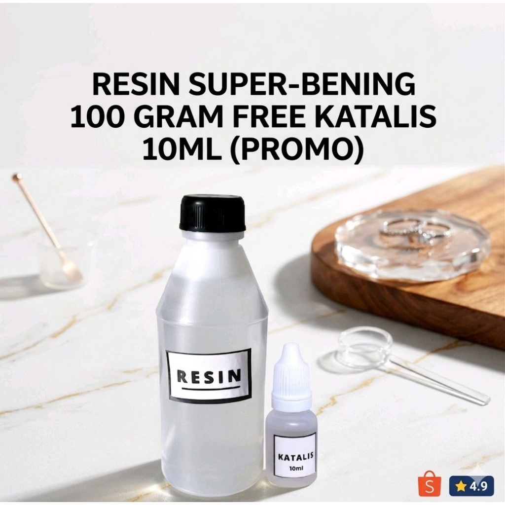 RESIN Bening Joran 100 gram free Katalis Cair Prakarya 100gr Gantungan Lebih Transparan Resinnn Resi