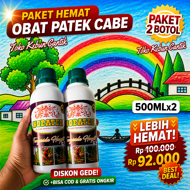 Paket Obat Patek Cabe NOPATEK 500ml x2 Obat Antraknosa Cabai Obat Busuk Buah Cabe Anti Jamur Cabe