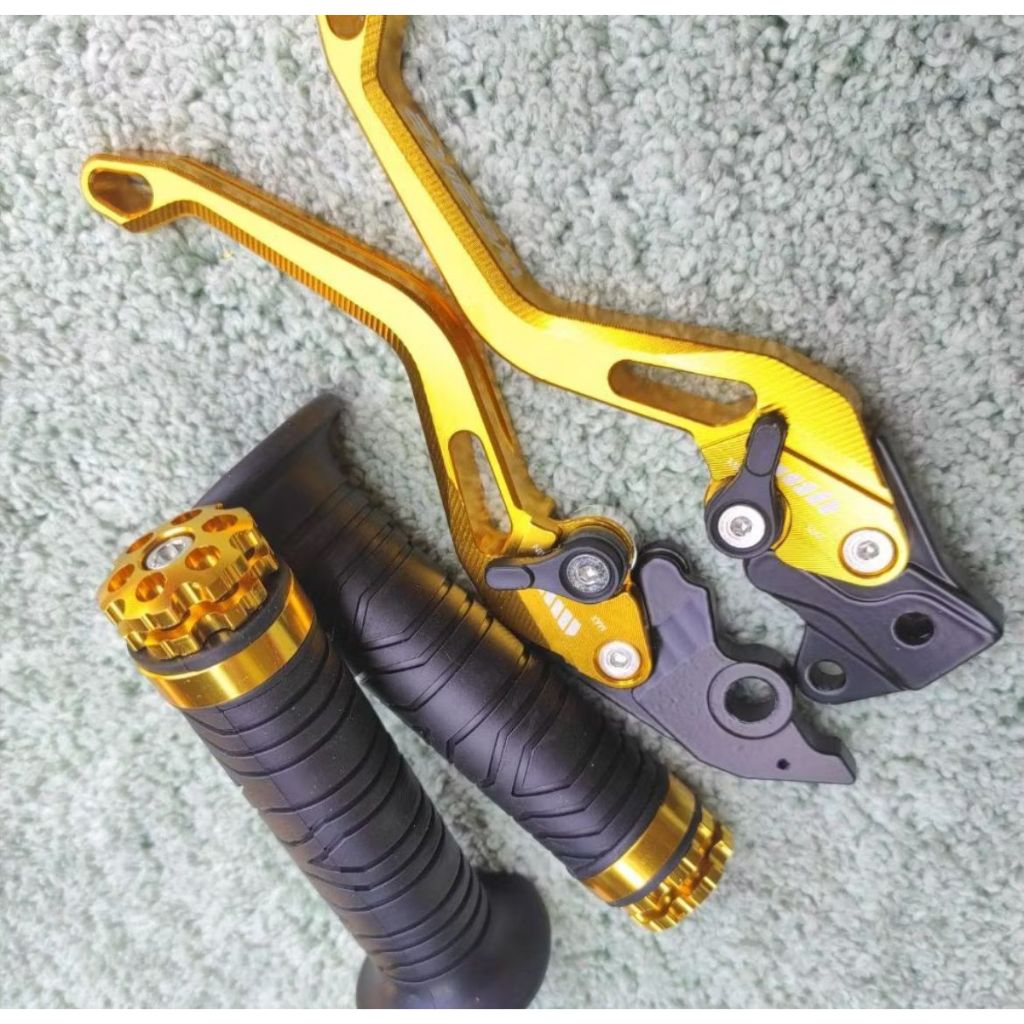 Paket 2in1 Handle Rem Vario 125/150 CBS ISS. Hendel Rem Sisik Vario Full CNC Plus Handgrip Jalu Ring