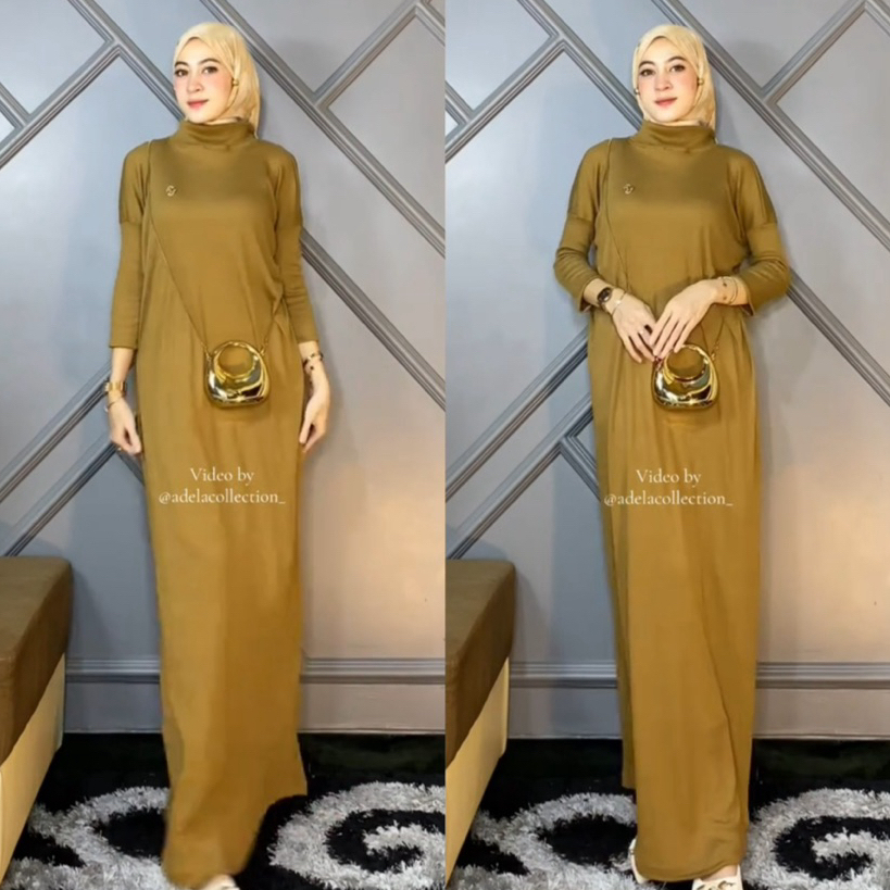 Diamore Grosir - Bianca Knit Dress Premium Baju Muslim Daily Rajut Katun Adem
