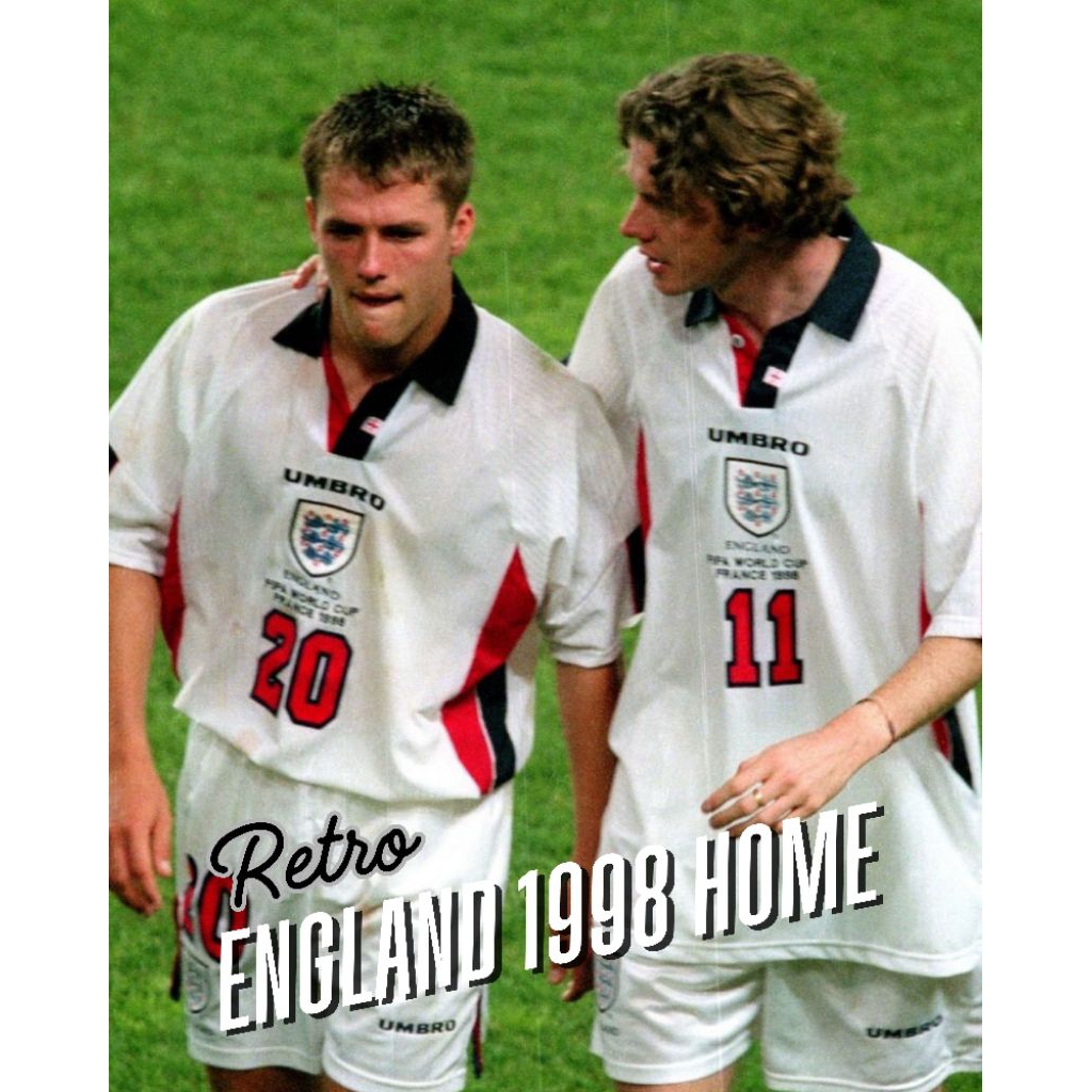 [NO RETUR] JJERSEY RETRO ENGLAND 1998 HOME INGGRIS BECKHAM OWEN SHEARER KLASIK