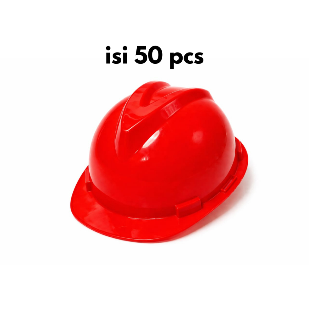 HELM SAFETY MERAH / RED SAFETY HELMET / HELM SAFETY MERAH ISI 50 PCS