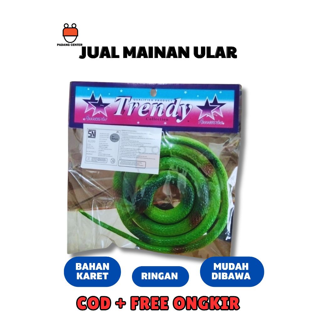 Mainan Jahil Prank Ular Snake Karet Lentur Warna Cobra Piton Palsu Fake