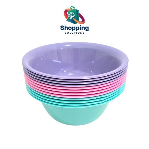 1 Lusin (12Pcs) Mangkok Makan Plastik Bulat Besar Soft Premium APP Kicthenware