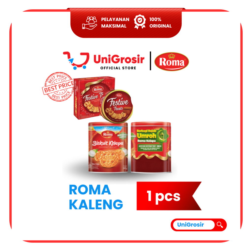 [UniGrosir] ROMA BISKUIT KALENG FESTIVE KELAPA KALENG COCONUT BISCUIT ~ 345 gr