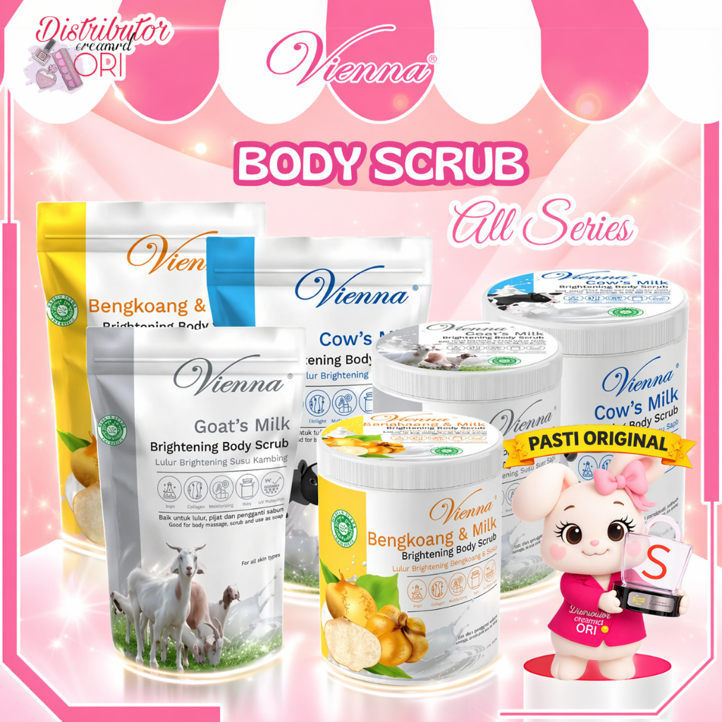 VIENNA LULUR WHITENING BODY SCRUB POT 1000ML BPOM ORIGINAL - VIENNA LULUR WHITENING 1KG