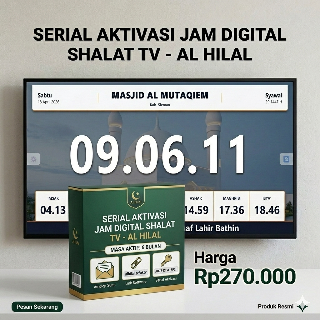 Jam Digital Waktu Shalat Masjid TV Sholat Azan Bip