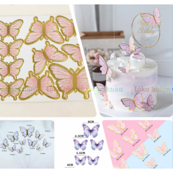 Topper Kupu Kupu Hiasan Kue Ulang Tahun / Topper Hiasan Buket / Topper Dekorasi Ulang Tahun