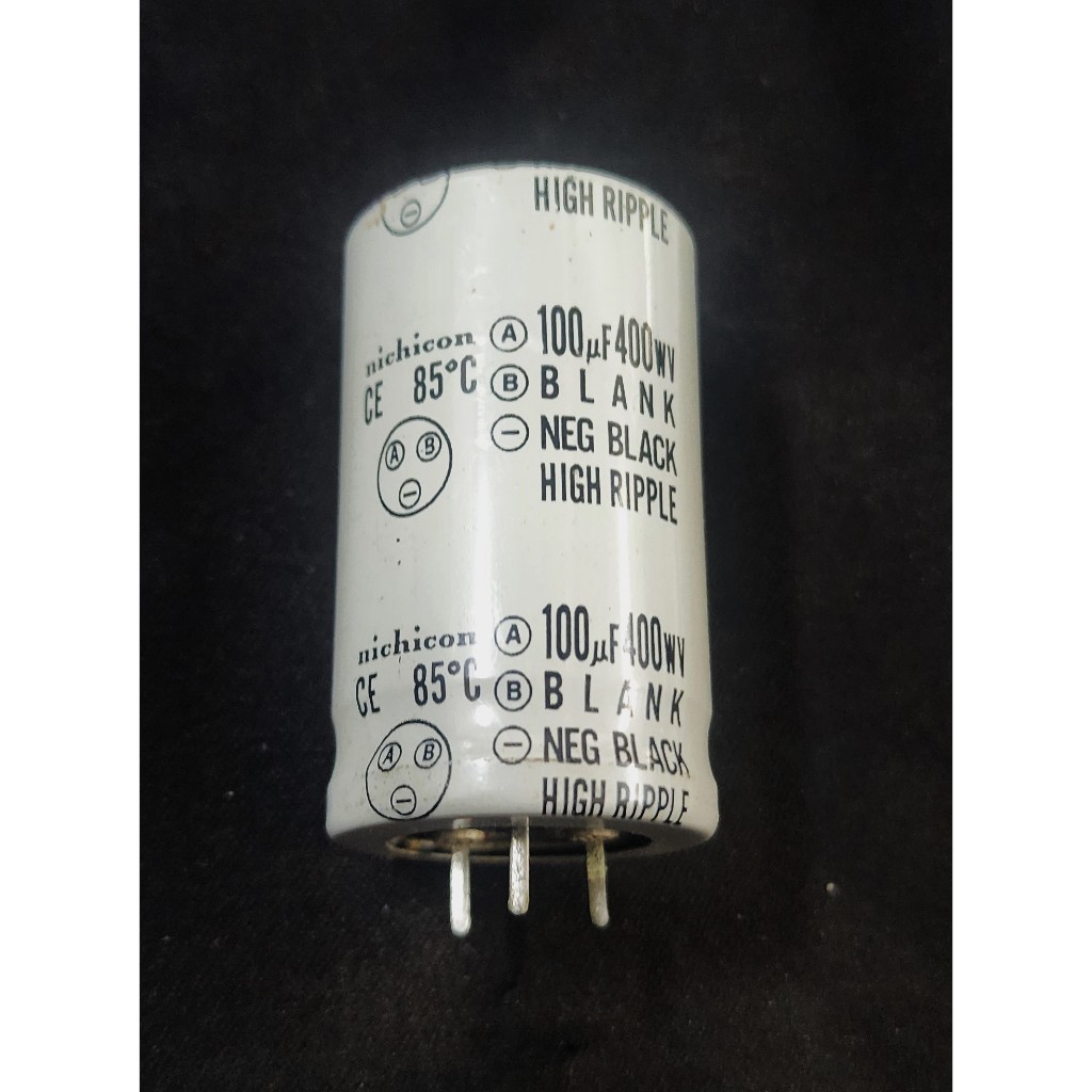 Elco Capacitor 100uf 400V Nichicon CE High Ripple Series - 85oC - Diameter 3cm Tinggi 5cm - Original