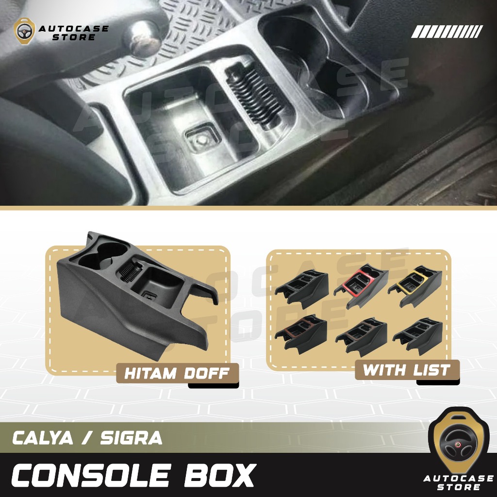 CONSOLE BOX CALYA/SIGRA 2016-2025 UP HITAM LIST AKSESORIS INTERIOR MOBIL MURAH