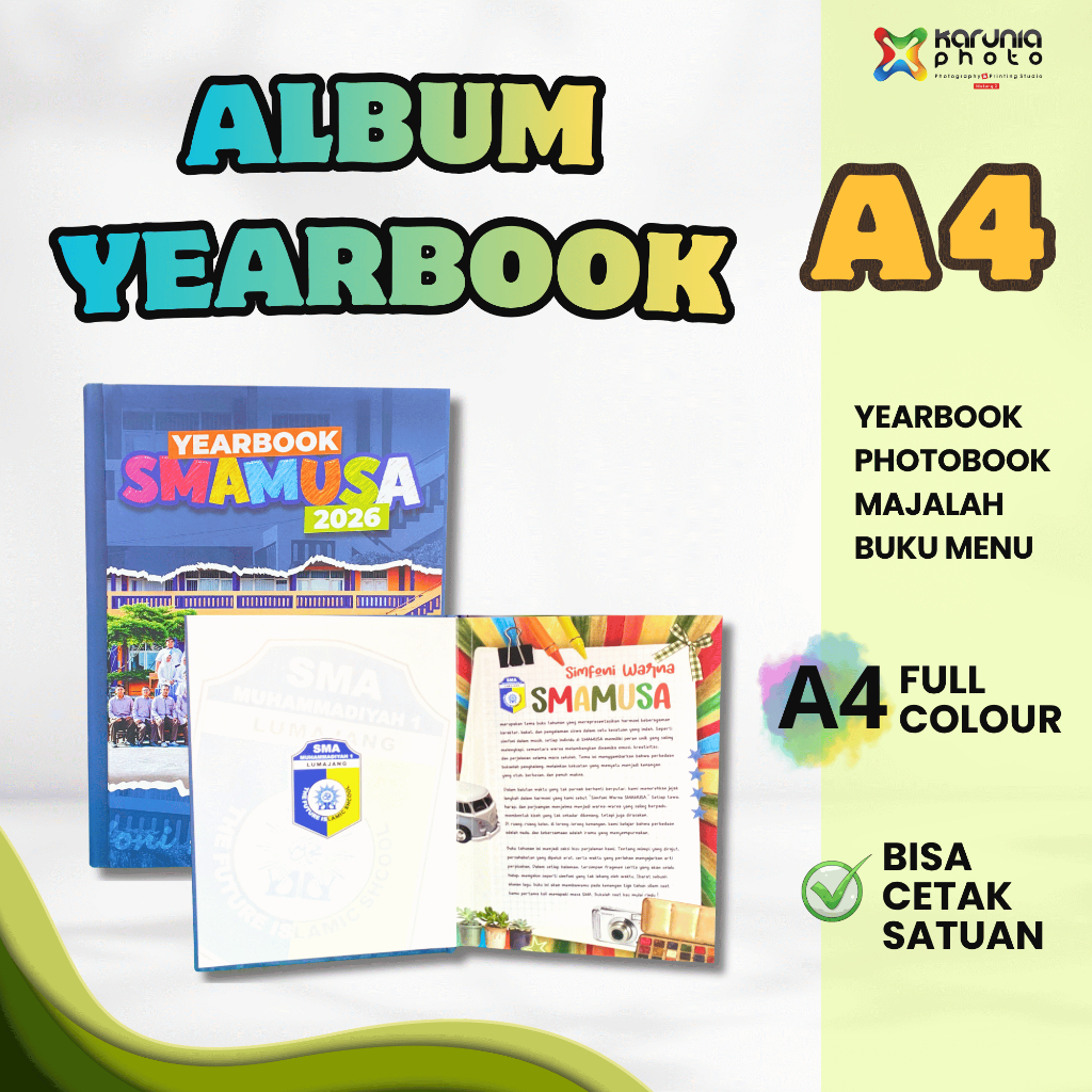 Cetak Buku Album Custom A4 | Yearbook | Photobook | Album Kenangan