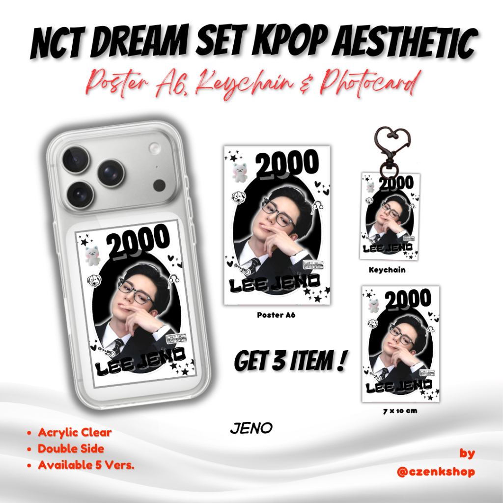 NCT Dream Merch Set Aesthetic – Poster A6, Keychain, Photocard Kpop (3 Items)