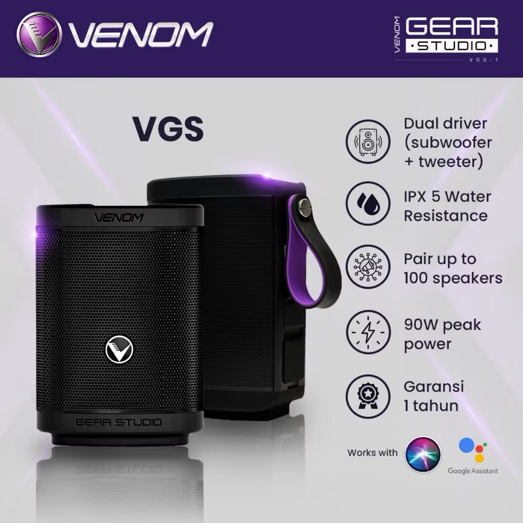VENOM GEAR STUDIO VGS1 BLACK EDITION BLUETOOTH SPEAKER PORTABLE BASS AUDIO