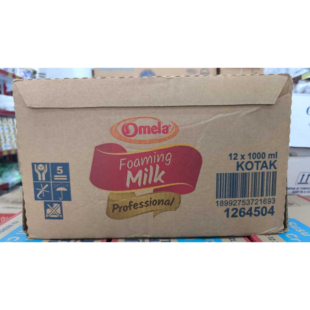 1dus isi 12pcs Susu UHT Foaming Milk Omela 1ltr (Khusus Instant)