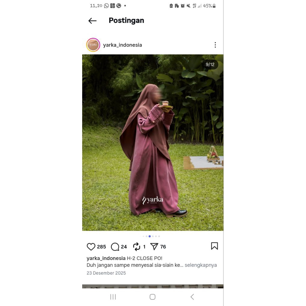 Gamis yarka blush natfab