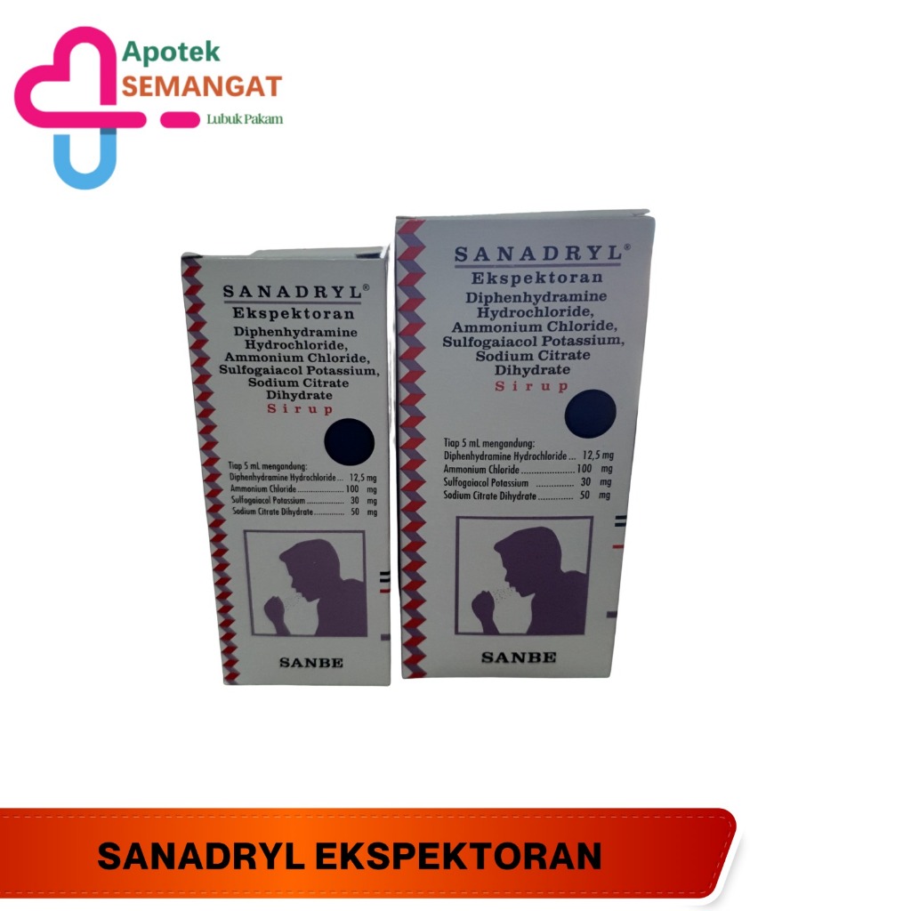 SANADRYL EKSPEKTORAN - Obat Batuk Berdahak, Sanadryl Plus Expectorant, Sanadril