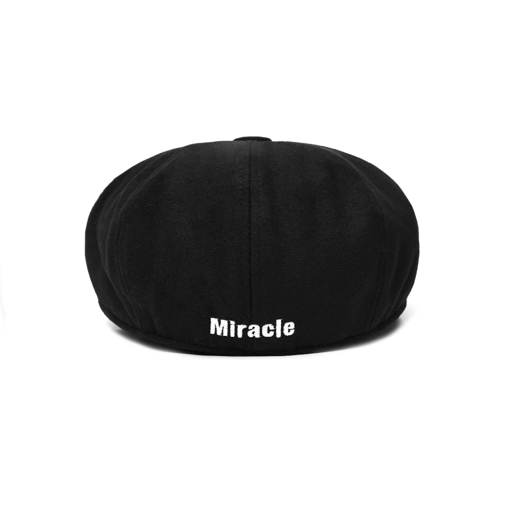 Miracle Mates - Britten Black Flat Cap | Topi Vintage | Topi Baret | Topi Pelukis Flat Cap Hitam