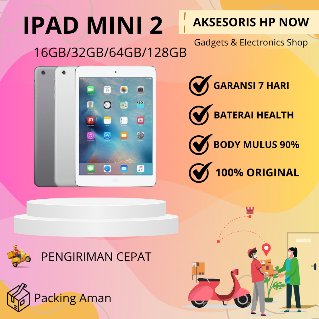 Ipad Mini 2 16GB 32GB 64GB 128GB Wifi Only Second ORIGINAL FULLSET - AHN