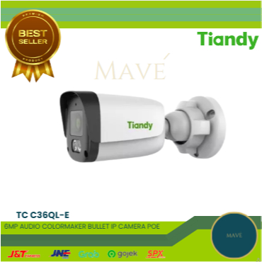 TIANDY TC C36QL-E 6MP AUDIO COLORMAKER BULLET IP CAMERA POE
