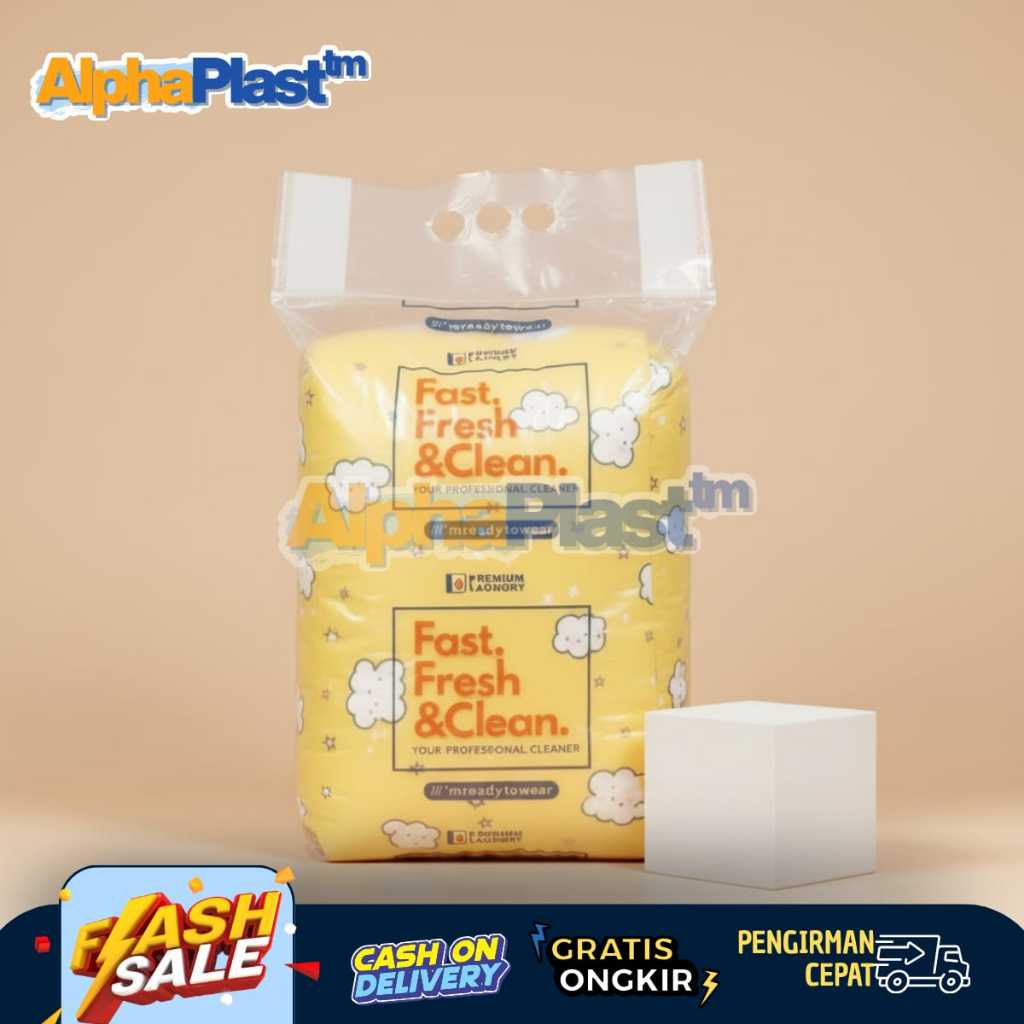 PLASTIK LAUNDRY JINJING 3 JARI/ Plastik HD Bening Jinjing 3 Jari  HDPE Premium Printing