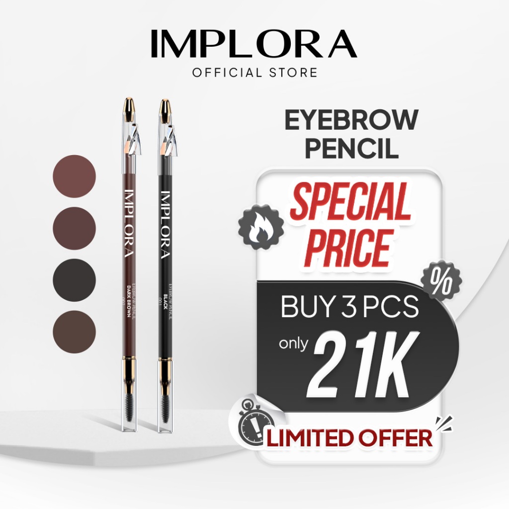 Implora Pensil Alis | Eyebrow Pencil Coklat Hitam Dark Brown