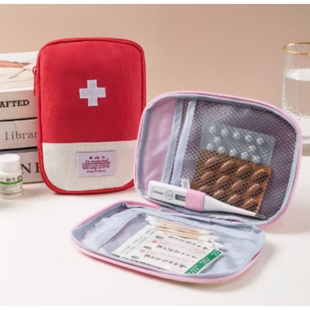 Tas Obat Medicine Pouch Korean Travel Organizer/Tempat Penyimpanan Obat/Tas Mini Obat Travel