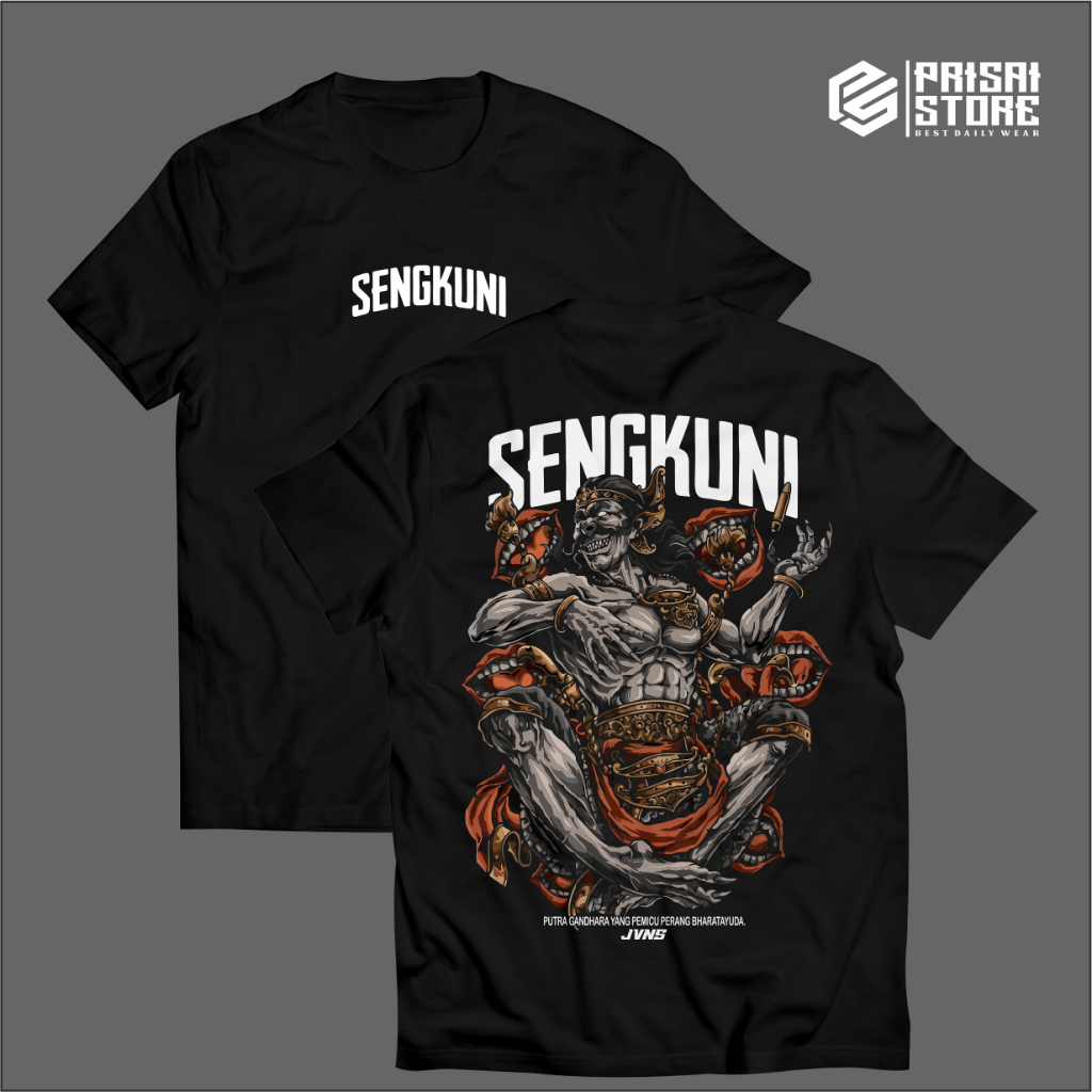 Kaos Sengkuni Hitam Kaos Katun Combed 24s / Kaos Sengkuni Polos