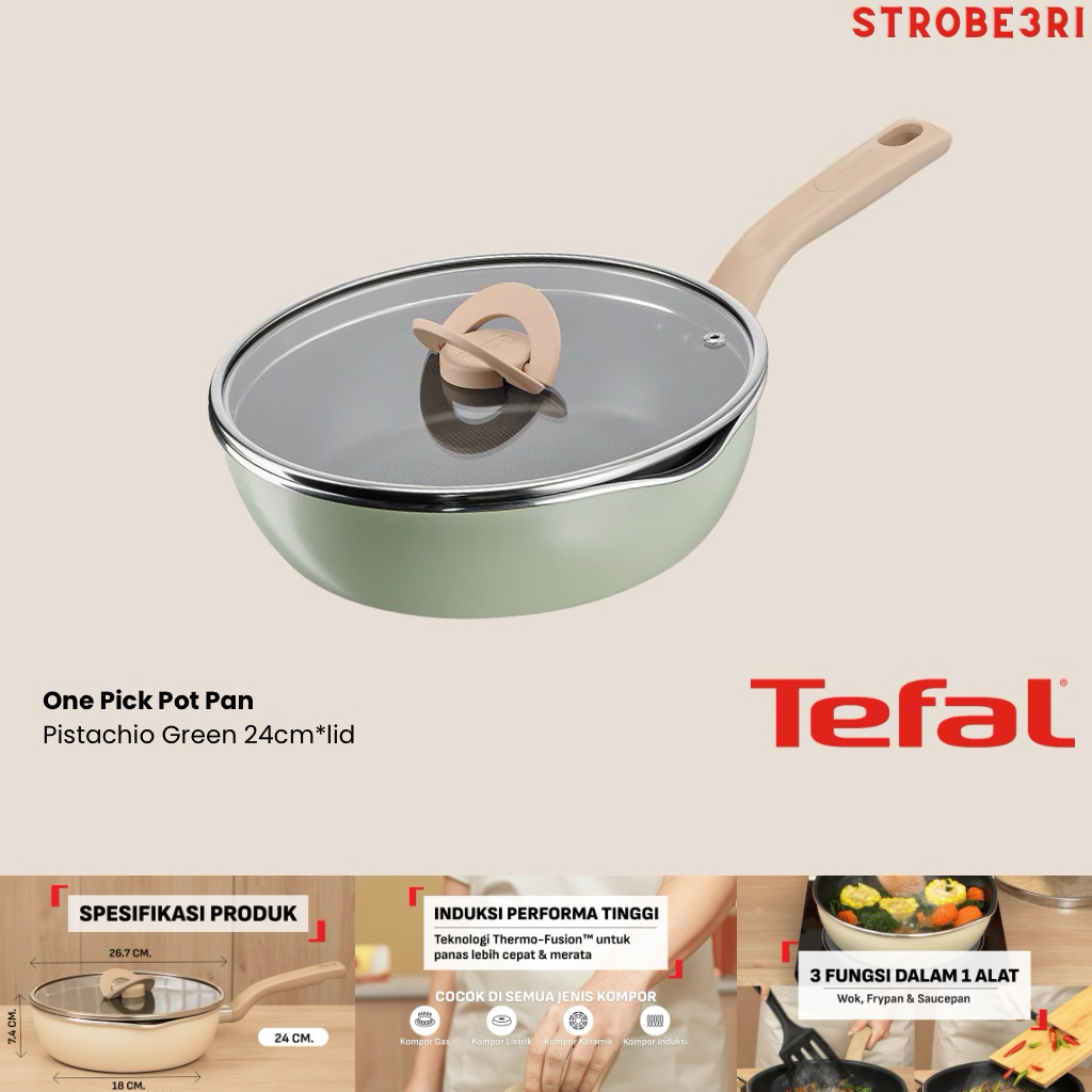 Tefal - One Pick Pot Pan (Pistachio Green)