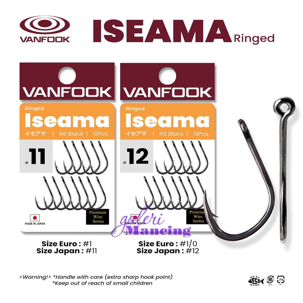 KAIL PANCING VANFOOK RINGED ISEAMA NS BLACK SIZE #7 - #11 - #10 - #8
