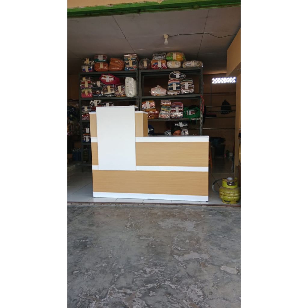 MEJA KASIR TOKO / MEJA KASIR LAUNDRY / MEJA KASIR KLINIK COKLAT KAYU