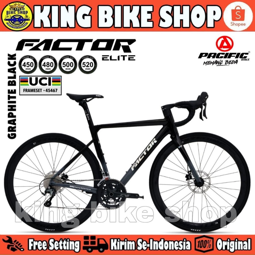 Sepeda Balap Roadbike PACIFIC FACTOR ELITE Frame Alloy Shimano 2x10 Speed