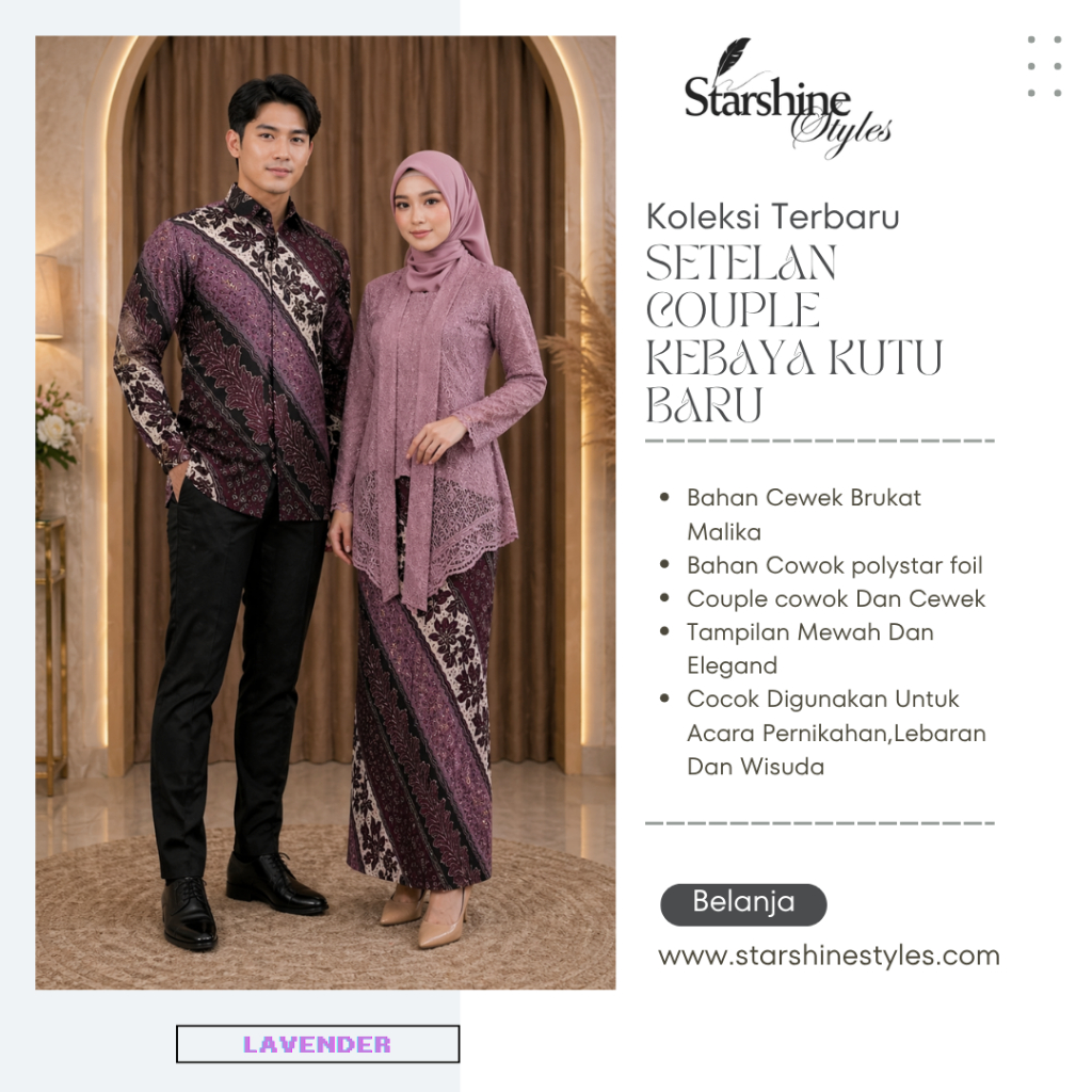 Setelan Couple Kebaya Kutu Baru | Batik Couple | Kebaya Wisuda Kebaya Modern Baju Kondangan Keluarga