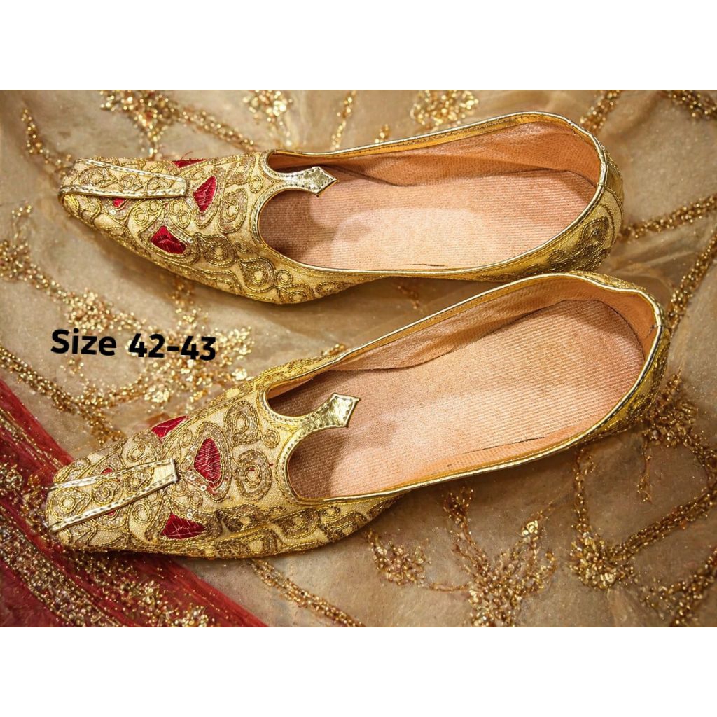 Sepatu India Pria Laki laki Aladin Alibaba kostum Arabian Pernikahan Wedding Bollywood Ukuran 42-43
