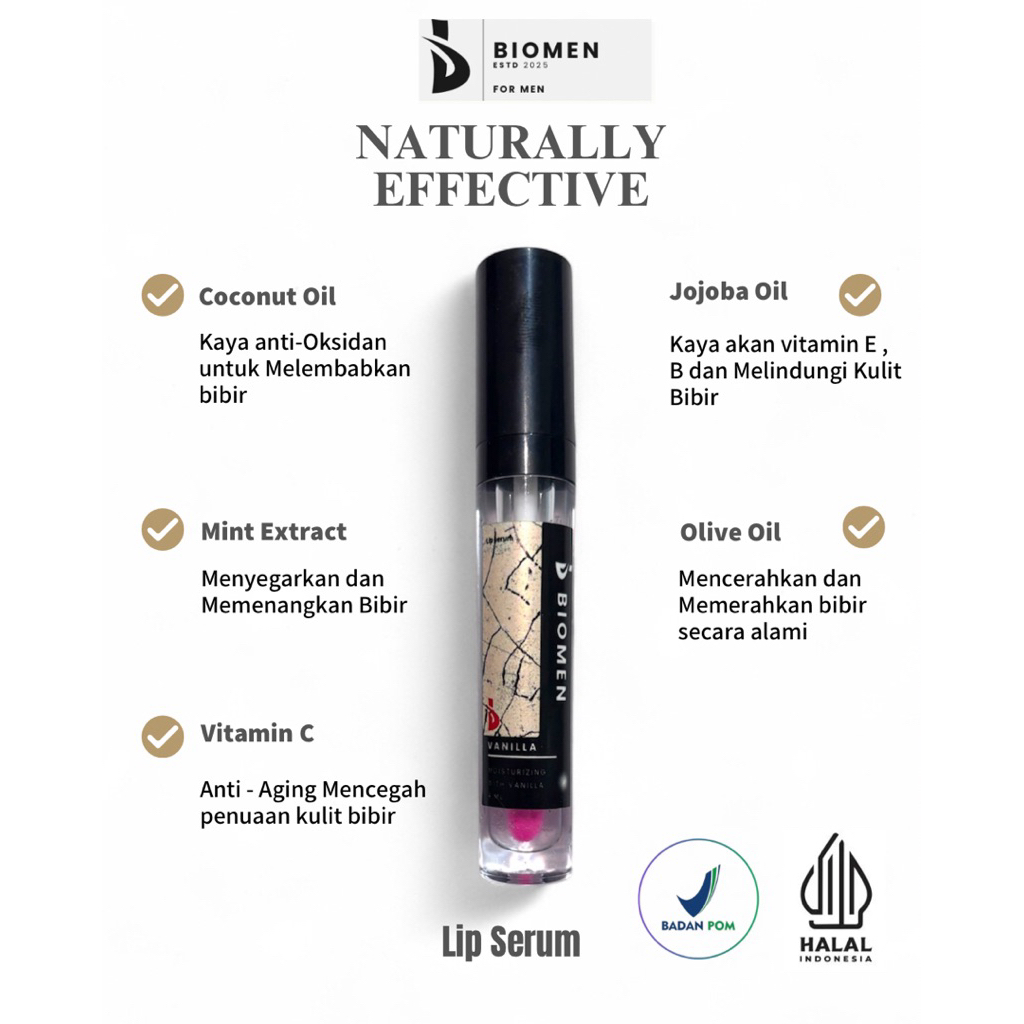 [BPOM] Lip serum bibir pria Biomen Vanilla / Lip serum bibir pria hitam Perokok