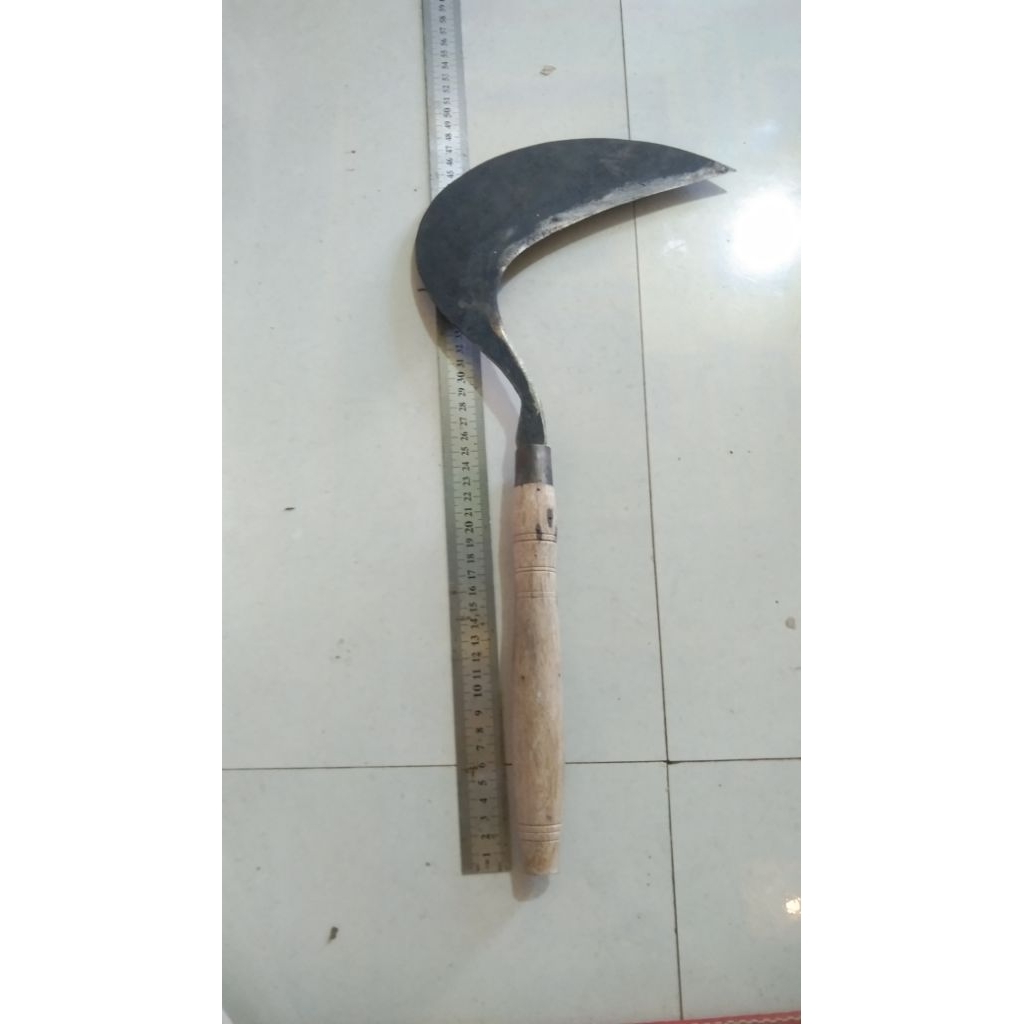 Arit Sabit Rumput Besar Baja Asli Anti Patah Tajam Alat Pertanian - 48cm