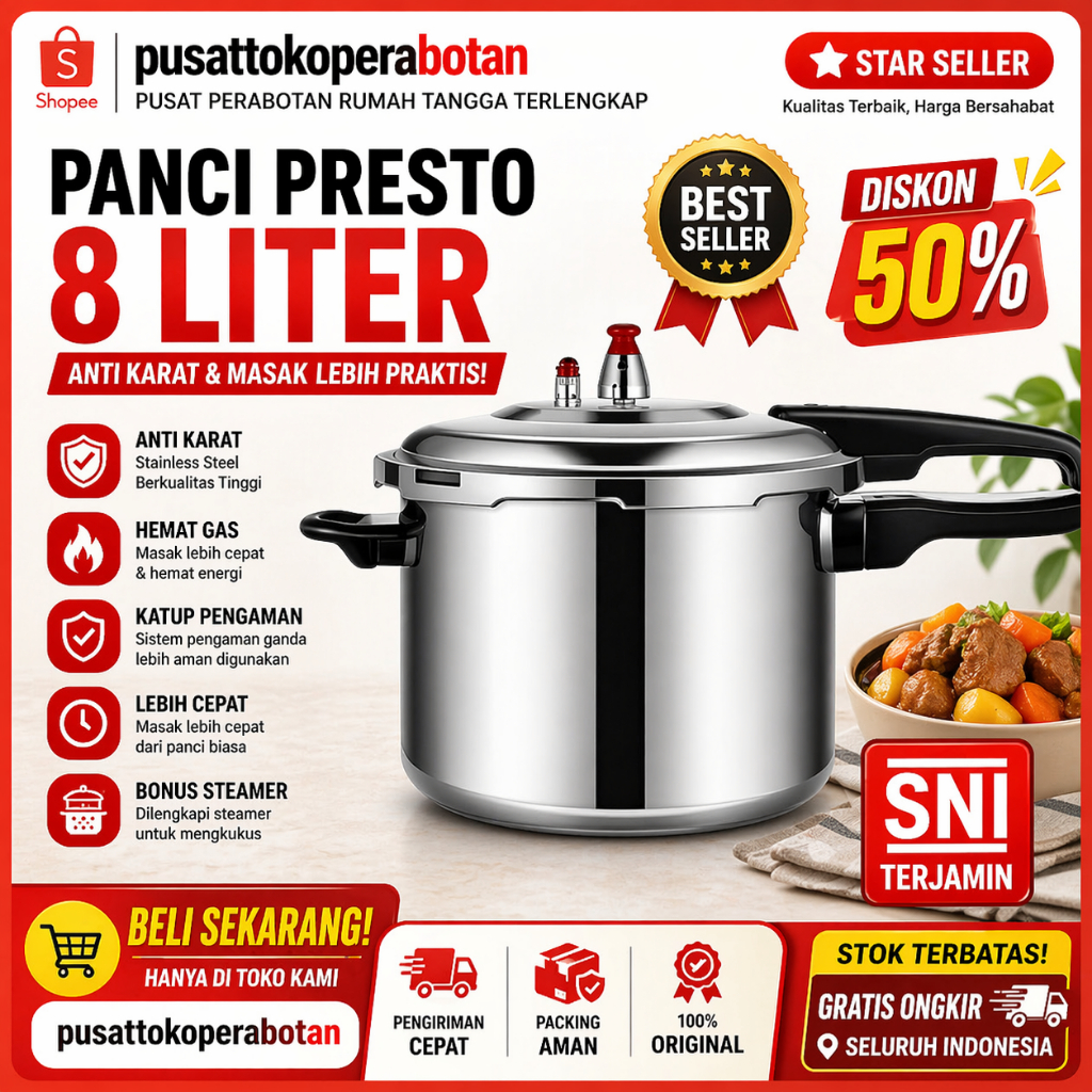 PRESTO VIRAL PANCI PRESTO 8 LITER HCM HAPPY CALL WAJAN PRESTO KOKOH Panci penanak nasi mengukus dagi