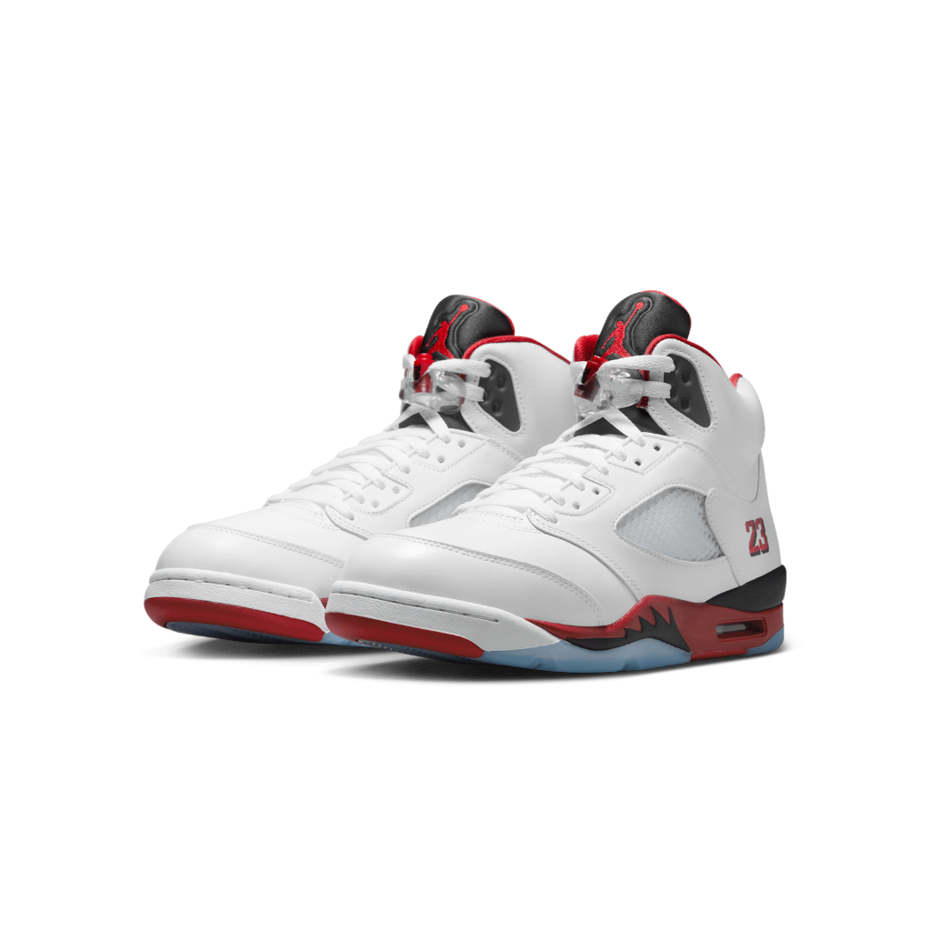 Ready Stock Air Jordan 5 Fire Red 'Black Tongue' HQ7978-101