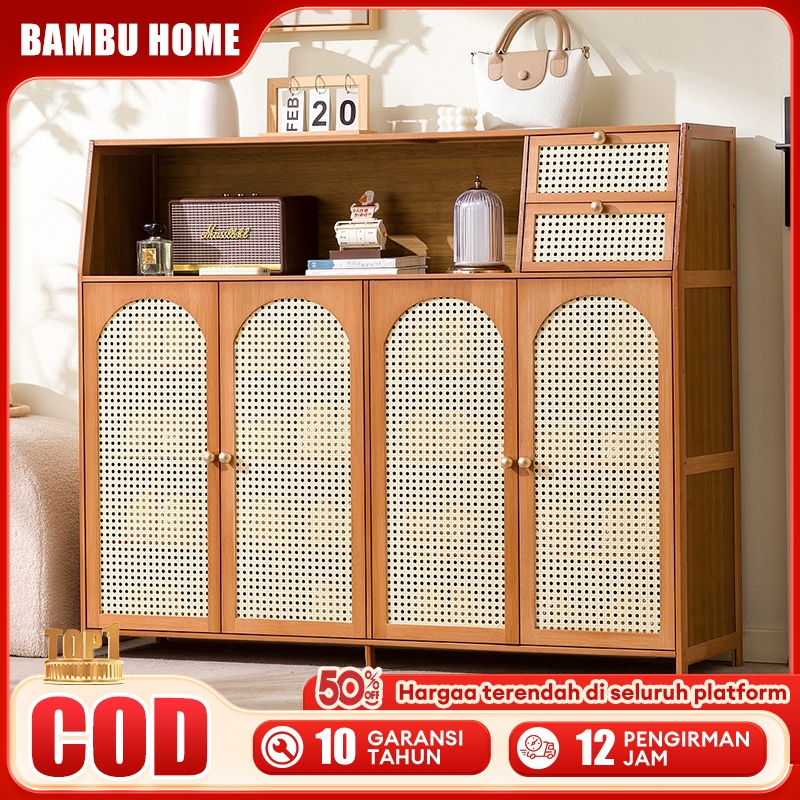 Bambu Lemari Makan Lemari Dapur Minimalis Rak Dapur Serbaguna