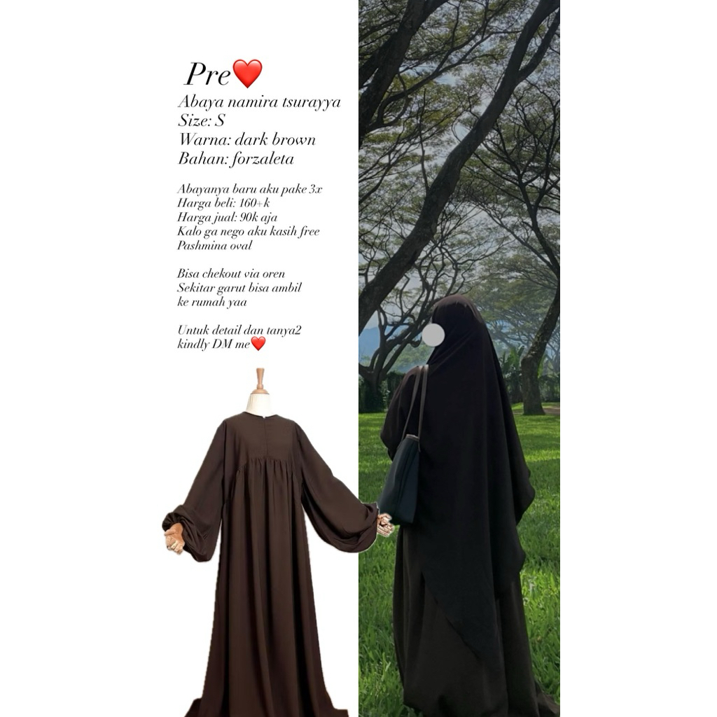 Preloved abaya namira