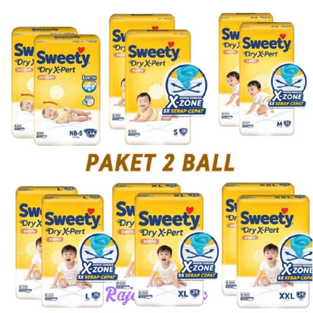 Popok Bayi Sweety Bronze Pants 2 ball- Lembut, FREE DASTER MIDI
