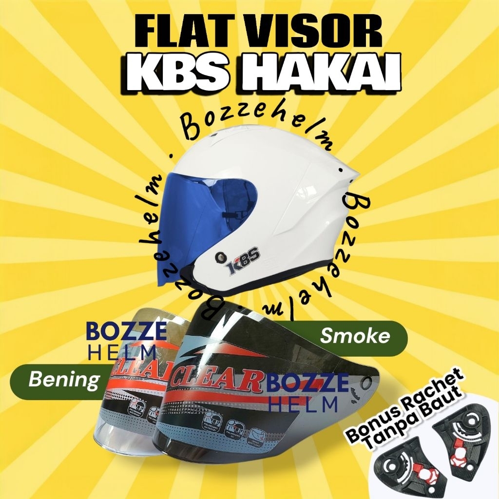 BOZZEHELM Kaca Helm KBS HAKAI Visor Flat Datar KBS HAKAI