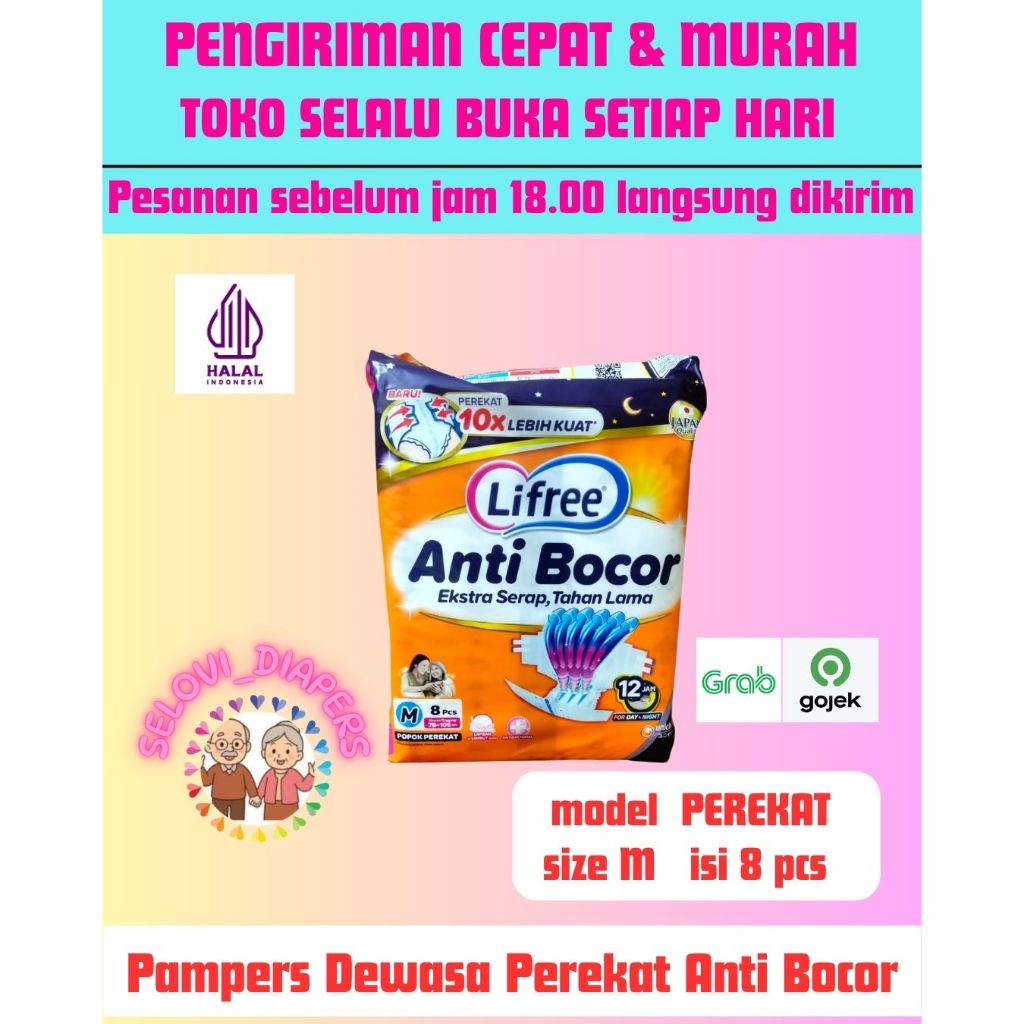 Pampers Dewasa Model Perekat - Lifree Anti Bocor Ukuran M