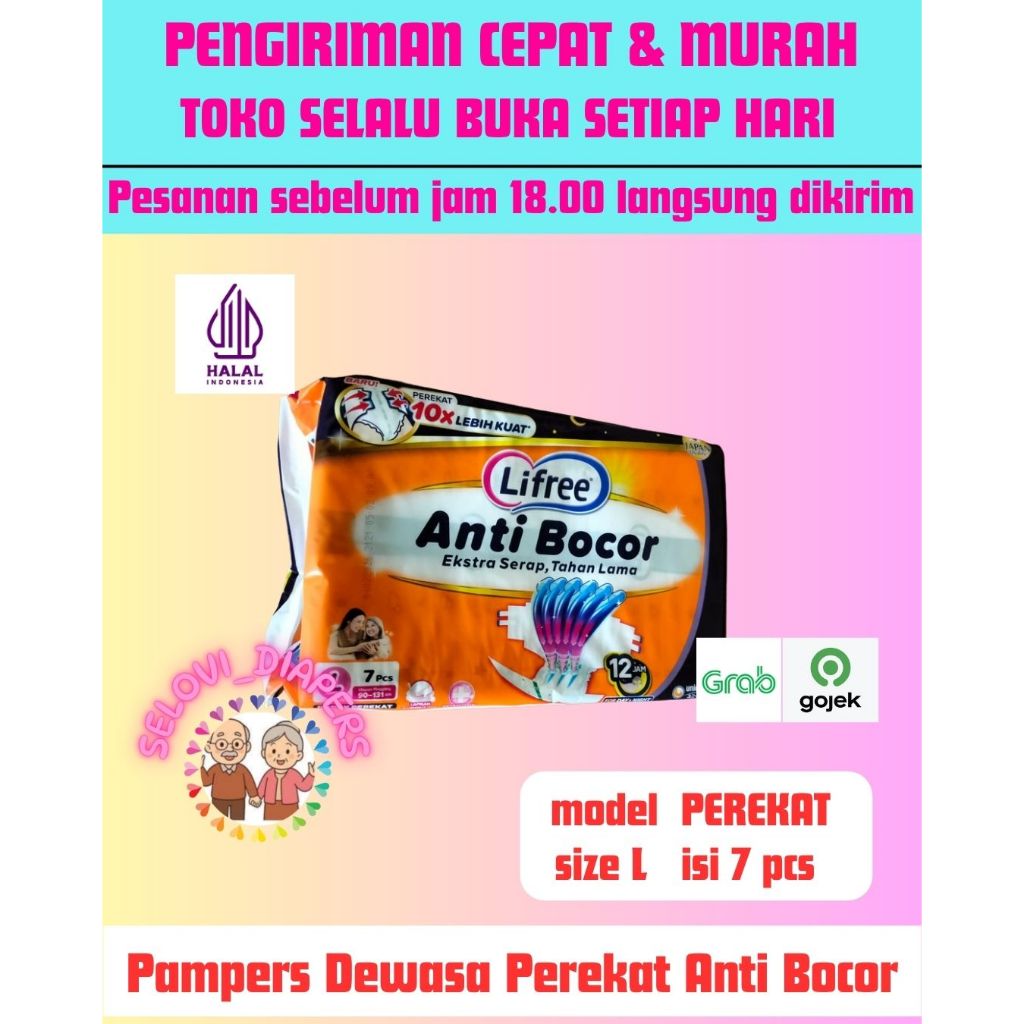 Pampers Dewasa Model Perekat - Lifree Anti Bocor Ukuran L