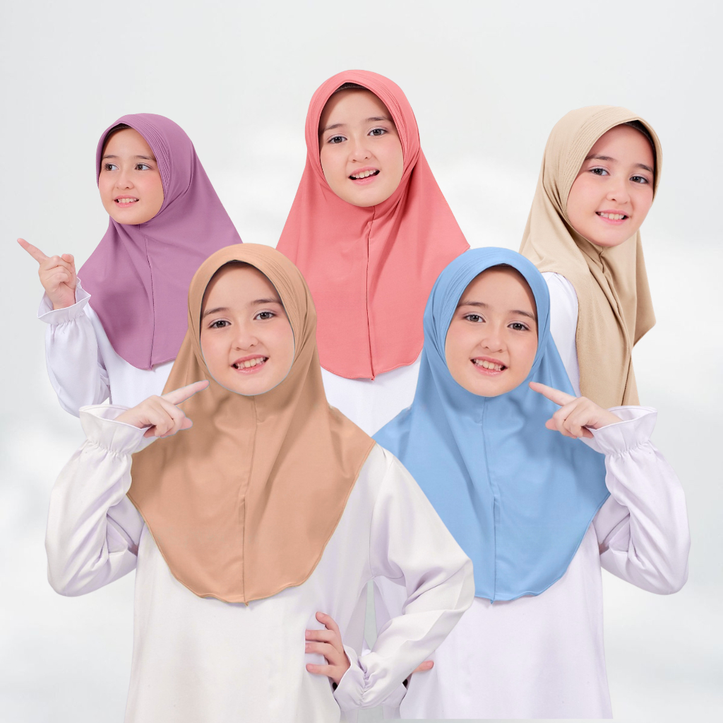 Hijab Instan Simple Jilbab Anak Sekolah SD SMP Jersey