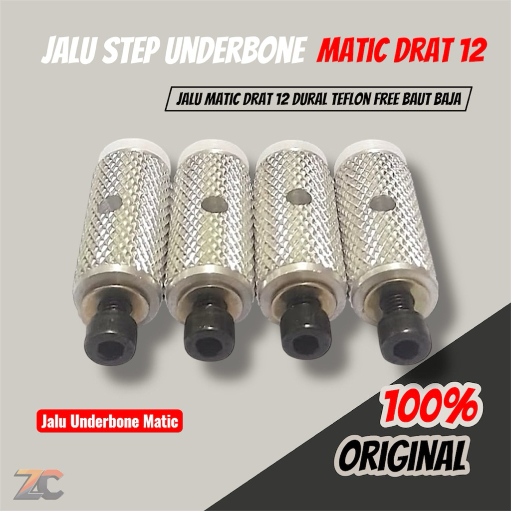 Jalu Underbone Matic Drat 12 Dural Teflon Free Baut Baja