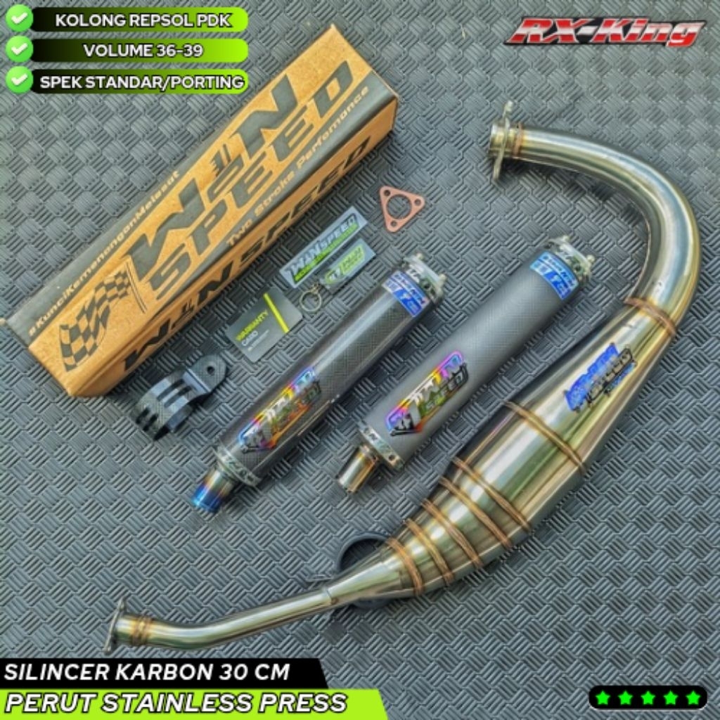 Knalpot Kolong PDK RX King RXK RXS RX SPESIAL 115 RXT 135 Perut Stainless Silincer Karbon Plain Wins