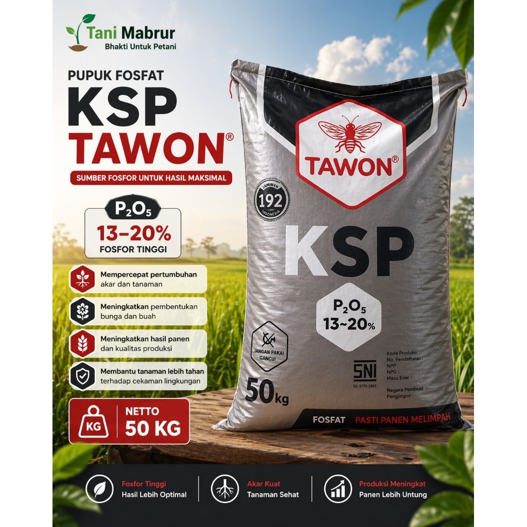 KSP Cap Tawon 50KG – Pupuk Kalium Tinggi | Pupuk Buah & Kualitas Panen