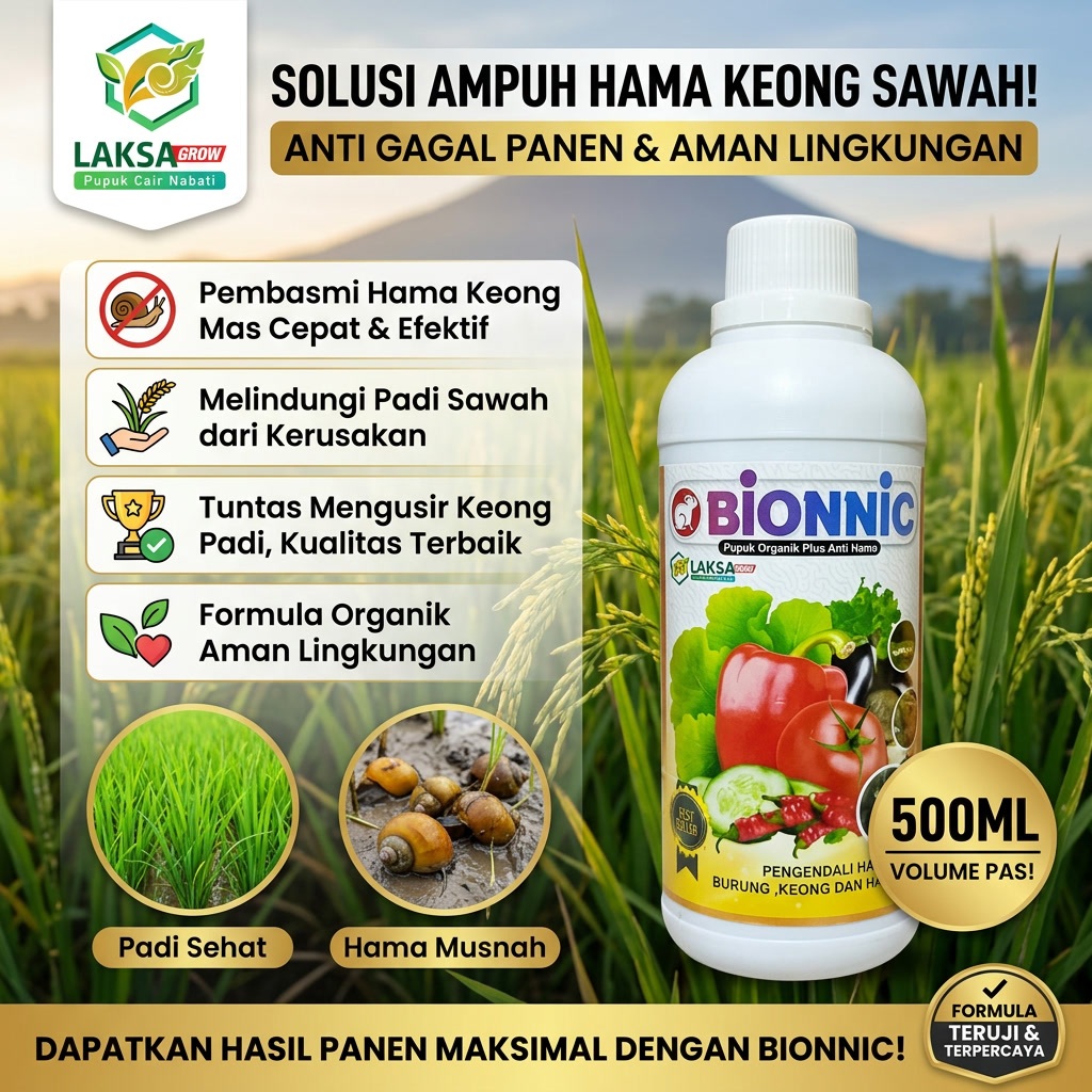 BIONNIC 500ML Obat Keong Padi Sawah Ampuh Pembasmi Hama Keong Mas Pertanian Cepat Efektif Anti Gagal
