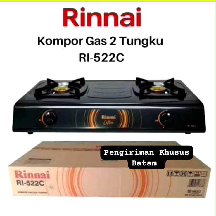 Rinnai Kompor Gas 2 Tungku RI 522 C / Kompor Rinnai 2 Tungku RI-522C / Kompor Gas Rinnai BATAM