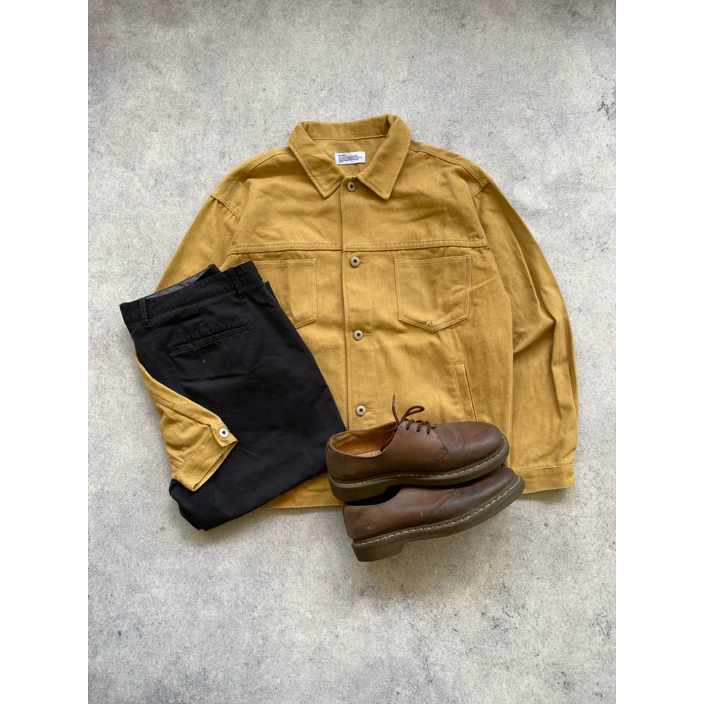 Jacket Denim Jeans Boxy Trucker Mustard